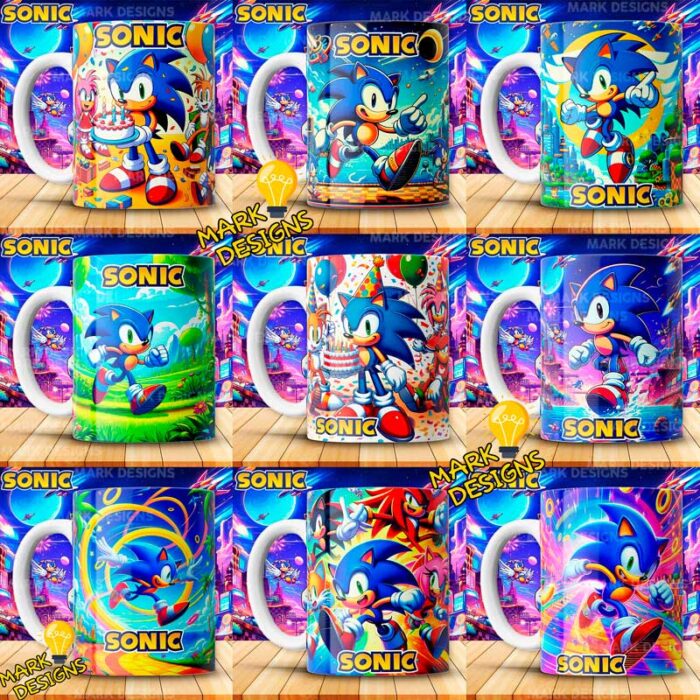 Diseños Sonic para Tazas