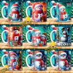 Plantillas Muñeco de Nieve Tazas