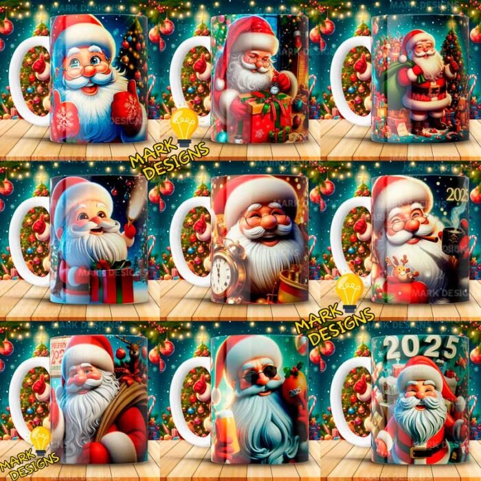 Plantillas Papá Noel para Tazas