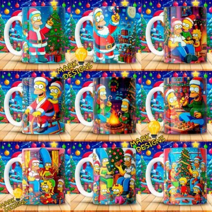 Plantillas Simpsons Navideños Tazas