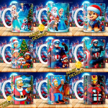 Caricaturas Plantillas Navideñas Tazas