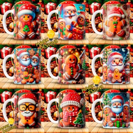 Diseños Galleta Jengibre Tazas Navidad