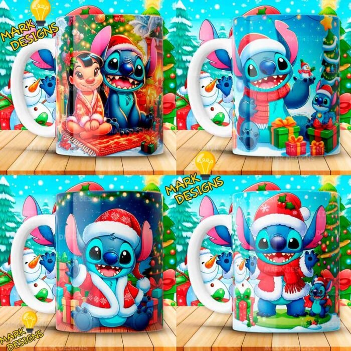 Diseños Stich Navideños Tazas - Image 3