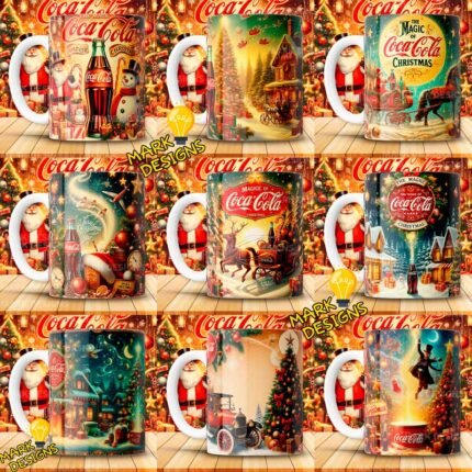 Plantillas Coca Cola Navidad Tazas