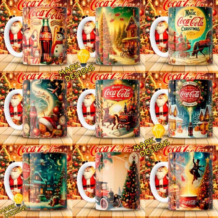Plantillas Coca Cola Navidad Tazas