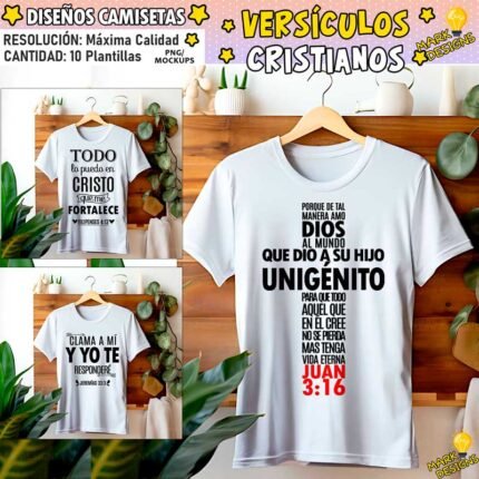 Diseños Versículos Cristianos Camisetas