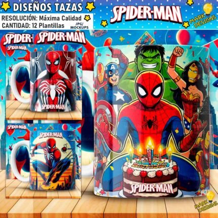 Diseños Spiderman para Tazas