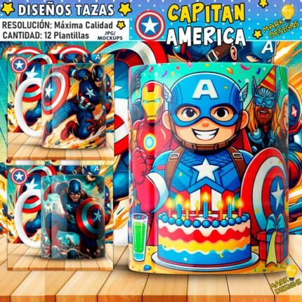 Diseños Capitán América Tazas