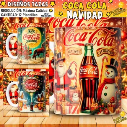 Plantillas Coca Cola Navidad Tazas