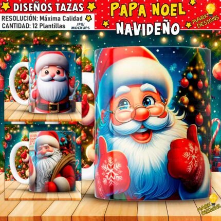 Plantillas Papá Noel para Tazas