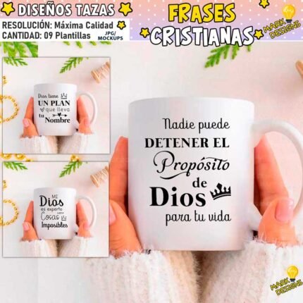 Plantillas Frases Cristianas Tazas