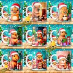 Diseños Capibara Navideños para Tazas