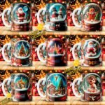 Diseños Globo de Nieve Tazas Navideños