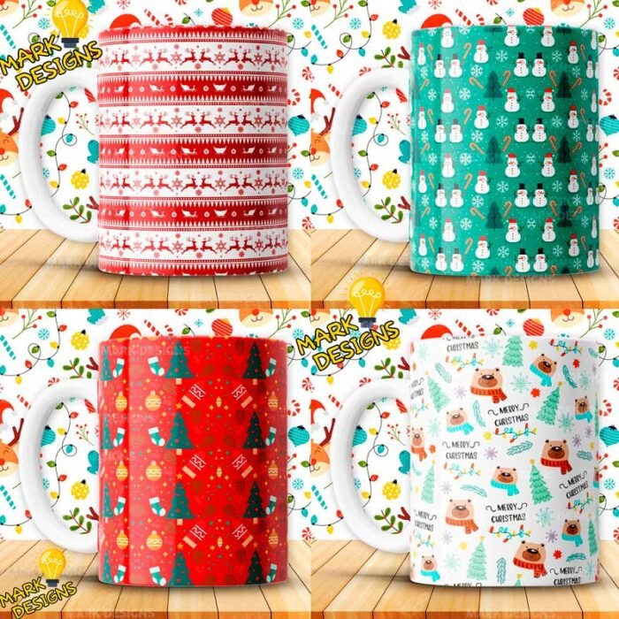 Diseños Patrones Navideños Tazas - Image 3