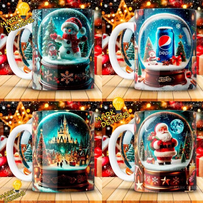Diseños Globo de Nieve Tazas Navideños - Image 3