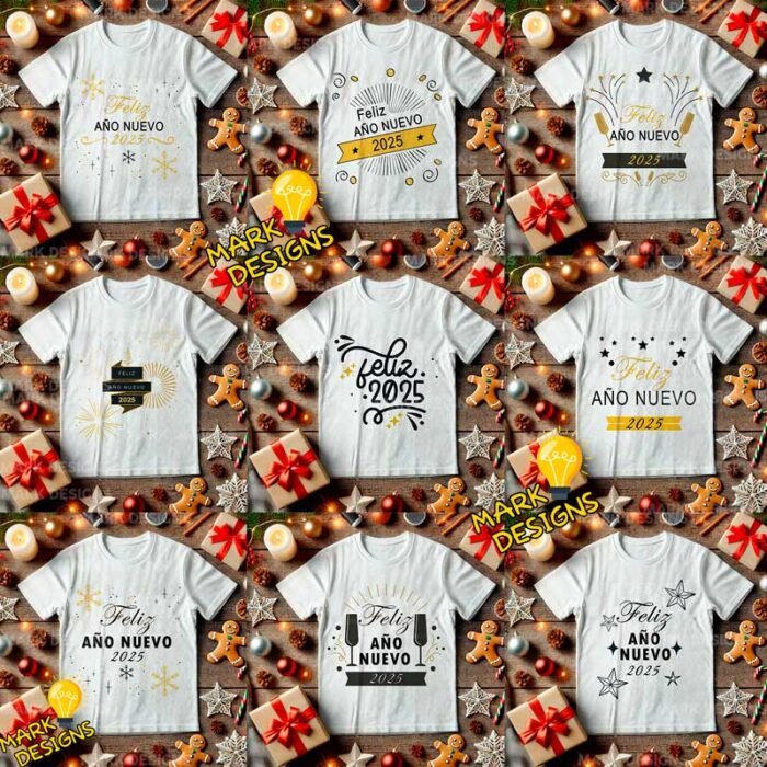 Diseños Año Nuevo 2025 Camisetas