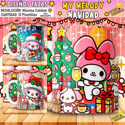 Diseños My Melody Navideños Tazas
