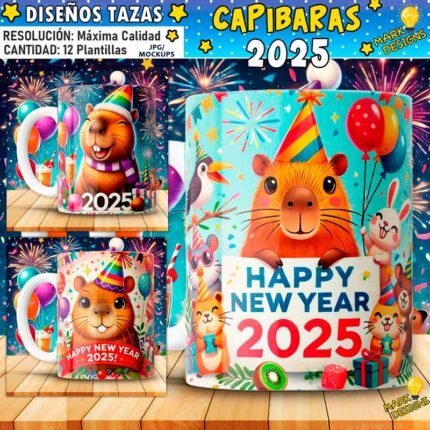 Plantillas Capibara 2025 para Tazas