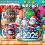 Plantillas Año Nuevo 2025 Tazas