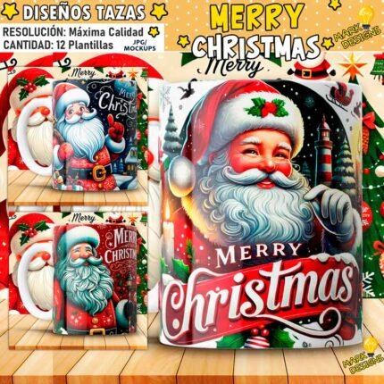 Diseños Navideños Papa Noel Tazas