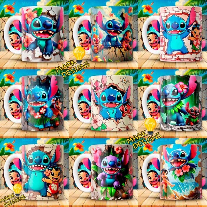 Plantillas Stich 3d para Tazas