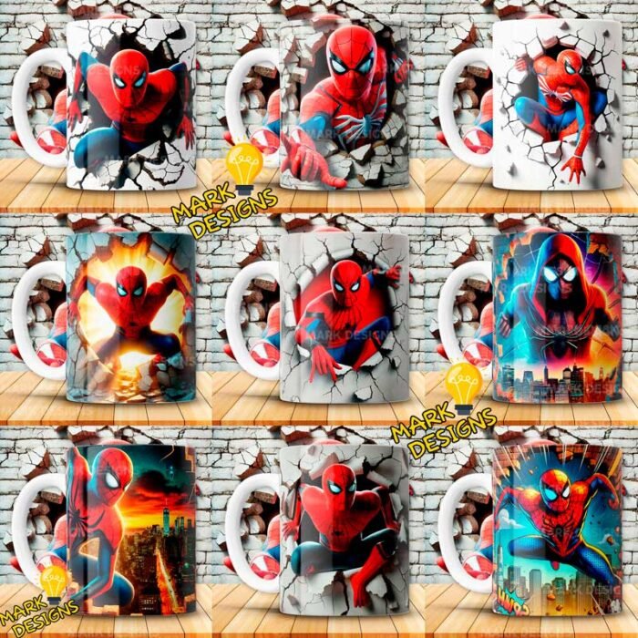 Diseños Spiderman 3D para Tazas