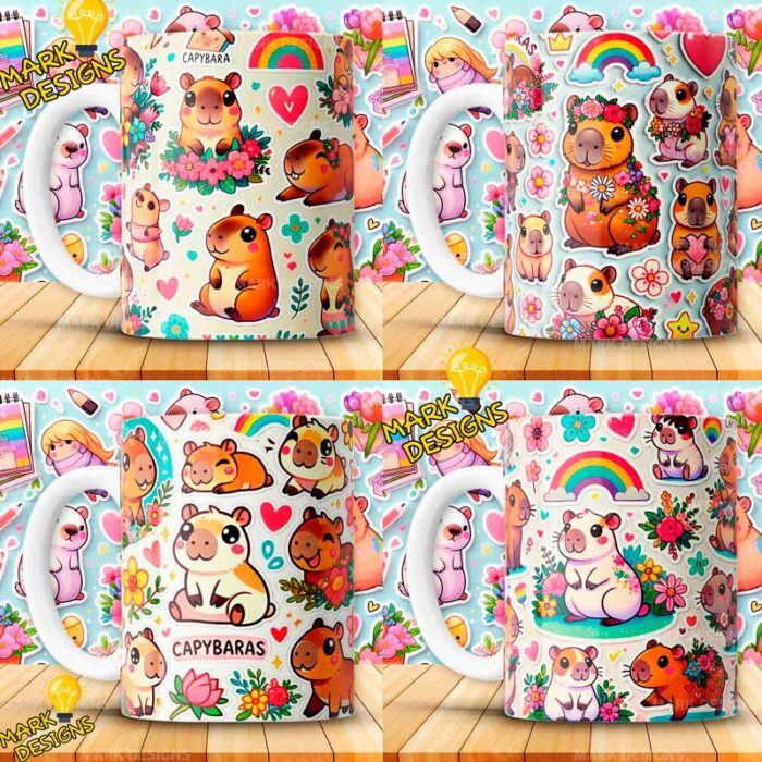 Diseños Capibara para sublimar Tazas - Image 3