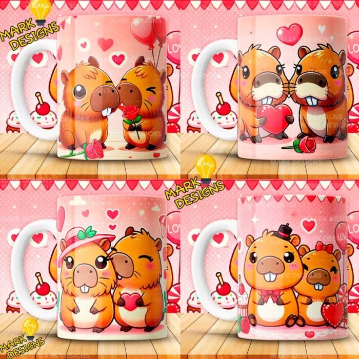 Plantillas Capibara San Valentín Tazas - Image 3