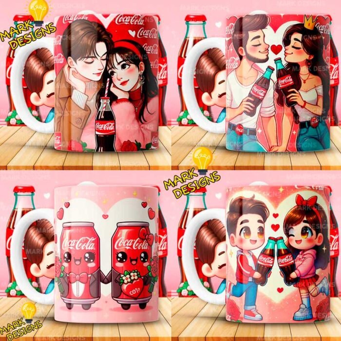 Plantillas Coca cola San Valentín Tazas - Image 3
