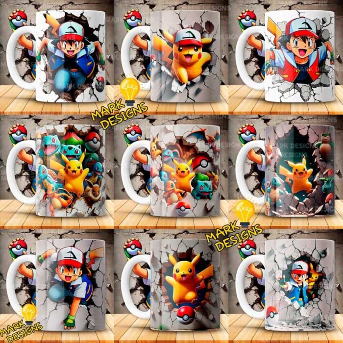 Diseños Pokemón 3D Tazas