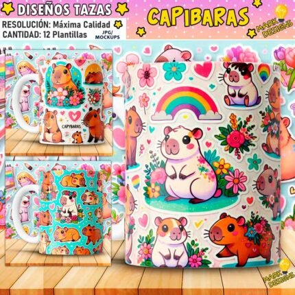 Diseños Capibara para sublimar Tazas