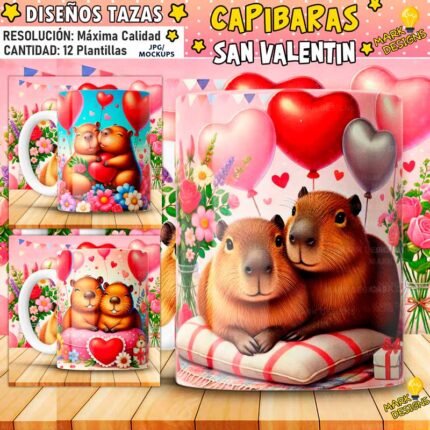 Diseños Capibara San Valentín Tazas