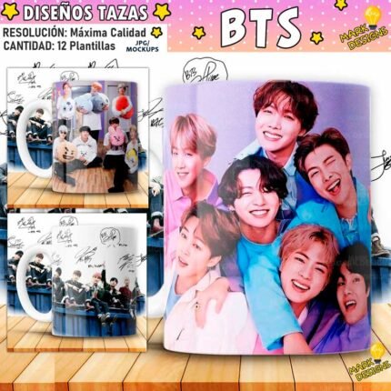Plantillas BTS para Sublimar Tazas