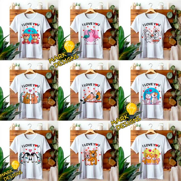 Plantillas de Enamorados para Playeras