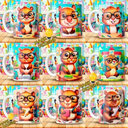 Capybaras escolares para tazas