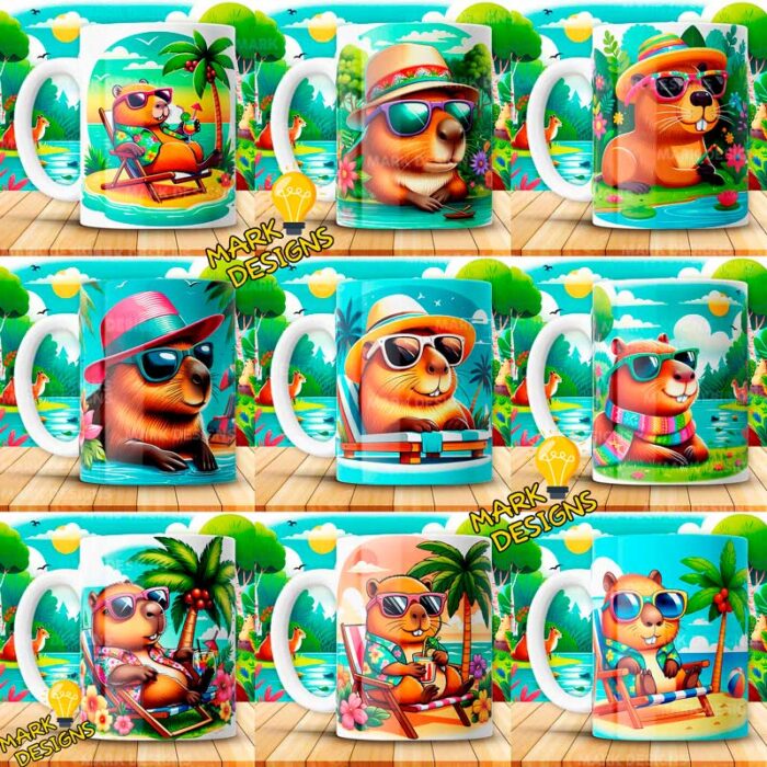 Plantillas para tazas de Capybaras