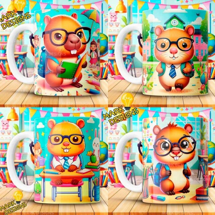 Capybaras escolares para tazas - Image 3