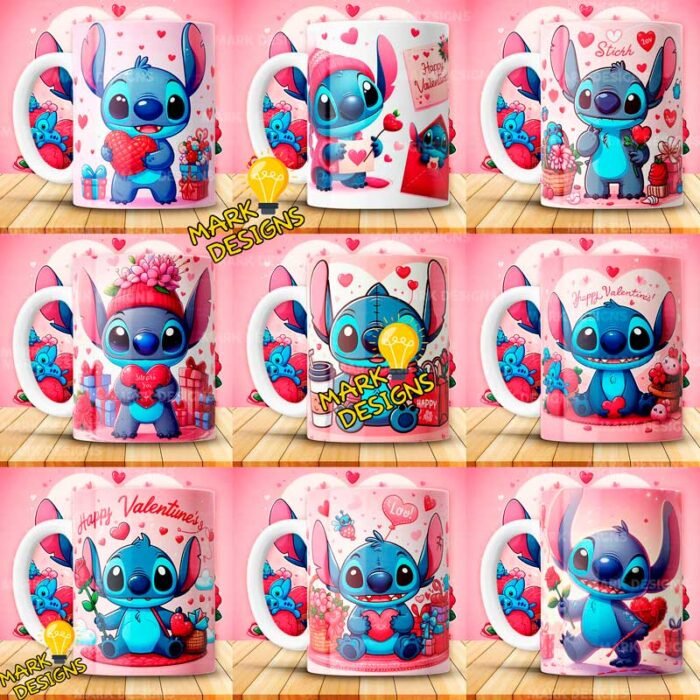 Diseños Stich San Valentín Tazas