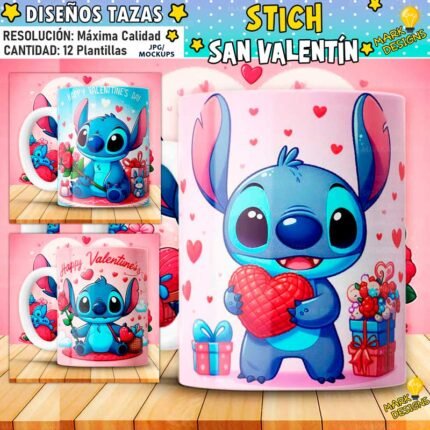 Diseños Stich San Valentín Tazas