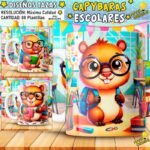 Capybaras escolares para tazas