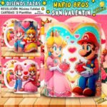 Plantillas Mario Bros San Valentín Tazas