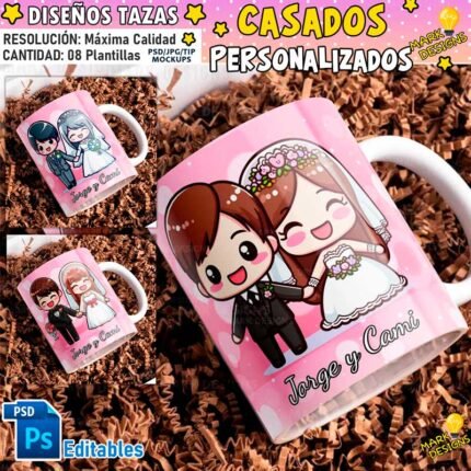Diseños Casados Tazas con Nombres
