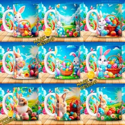 Conejos Pascuas para sublimar Tazas