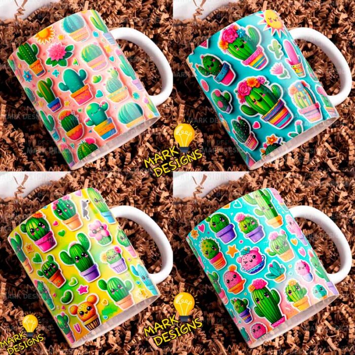 Diseños Cactus para sublimar Tazas - Image 3