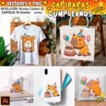 Vectores Capibaras Cumpleaños y Png