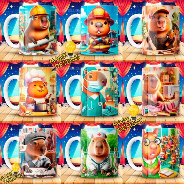 Profesiones Capibaras Plantillas Tazas - Image 2