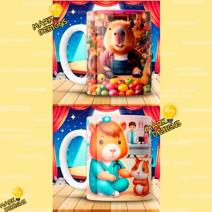 Capibaras Profesiones Diseños Tazas