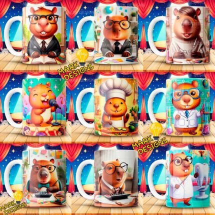 Plantillas Capibaras Profesiones tazas