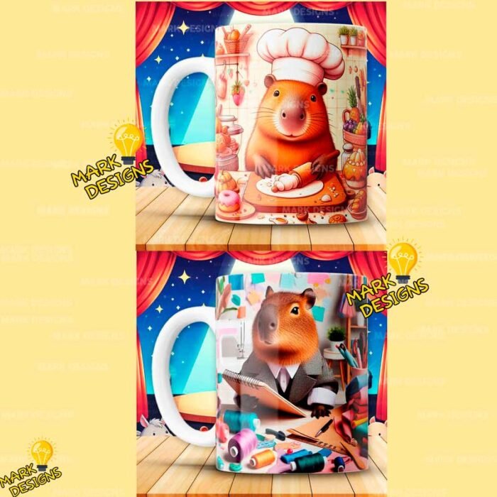 Plantillas Capibaras Profesiones tazas - Image 4