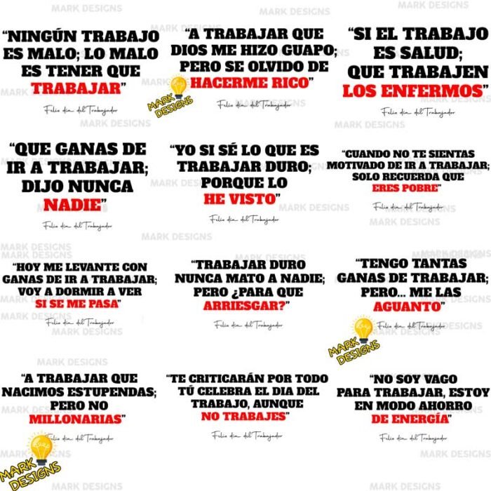 Dia del trabajo Frases Vectores y Png